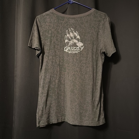 Gray burnout material Harley Tee - Picture 3 of 3